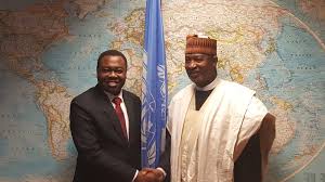 Sirika (Right) with Nigerian ICAO Council President, Dr Bernard Aliu