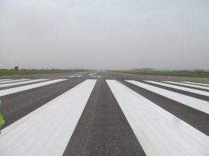 Completed and marked runway