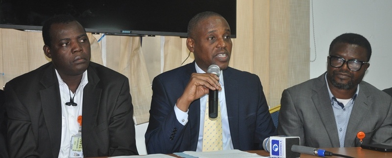 Pics 2: L-R – Segun Akinfesola, Technical Director, Aero; Captain Ado Sanusi, Chief Executive Officer, Aero; James Omiyi, AMO Manager, Aero at the Press Conference in Lagos announcing Aero Certification to commence C-Check maintenance in Nigeria/West Africa.