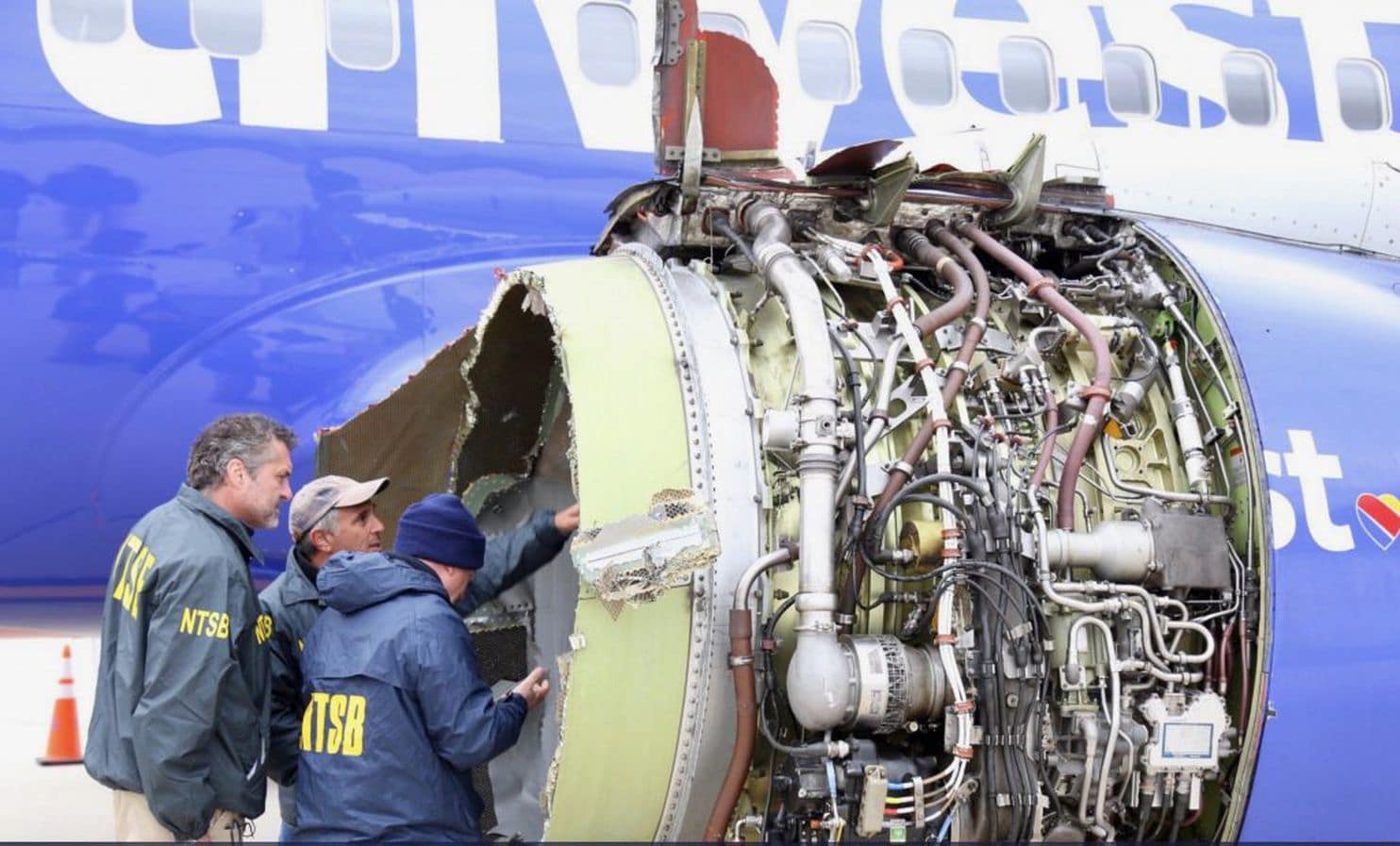 Exploded B737-700 South West aircraft engine