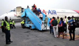 Passengers boarding Dana Air