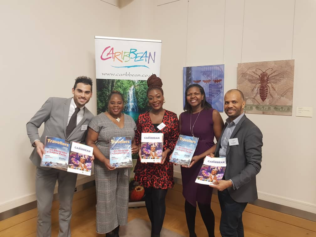 Laura Dein Gbagbo and the Caribbean Tourism team at the London AGM