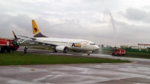Water canon to mark ET/Asky Inaugural flight