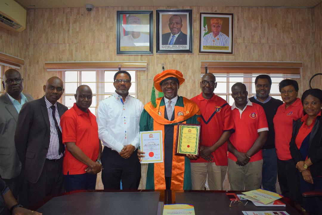 L-R,GM Public Affairs, Mr.Tunji Oketunbi, Chief Planning Officer, Mr. Aliu Peter Ibukun, Director of Human Resources & Admin, Mr. Kakangi Dalhatu Aliyu, GM, Security &Safety, Osineye Olumide Kolapo, Commissioner/CEO, Engr. Akin Olateru, Director of Engineering, Engr. Mohammed H.I Wali, GM Audit, Adamu M.S, GM Operations, Engr. Odita Francis, DGM Finance &Account, Mrs Agbayekhai Irene, AGM, Human Resources, Chiejine Elemchi